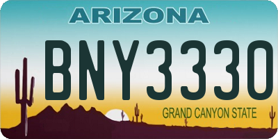AZ license plate BNY3330