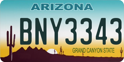 AZ license plate BNY3343