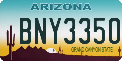 AZ license plate BNY3350