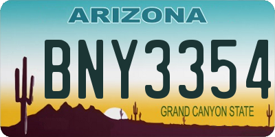 AZ license plate BNY3354