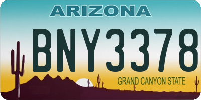AZ license plate BNY3378