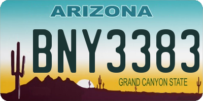 AZ license plate BNY3383