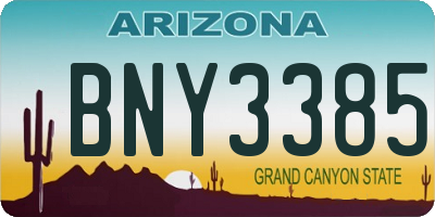 AZ license plate BNY3385