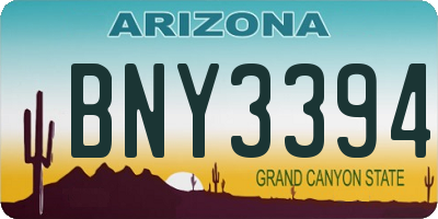AZ license plate BNY3394