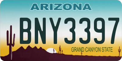 AZ license plate BNY3397