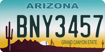 AZ license plate BNY3457