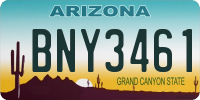 AZ license plate BNY3461