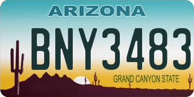 AZ license plate BNY3483