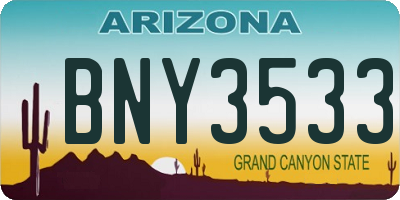 AZ license plate BNY3533