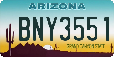 AZ license plate BNY3551