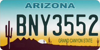 AZ license plate BNY3552