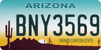 AZ license plate BNY3569
