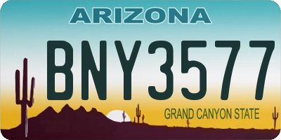 AZ license plate BNY3577