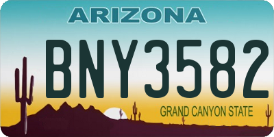 AZ license plate BNY3582