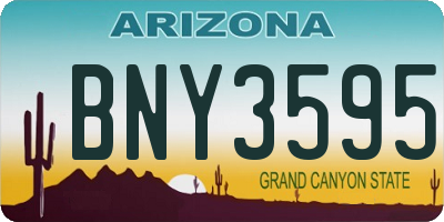 AZ license plate BNY3595