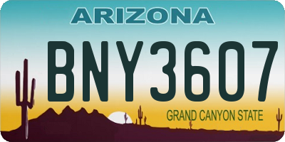 AZ license plate BNY3607
