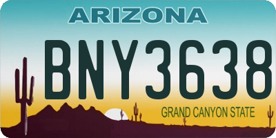 AZ license plate BNY3638