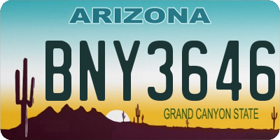 AZ license plate BNY3646