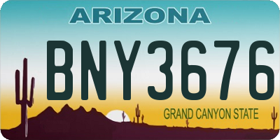 AZ license plate BNY3676