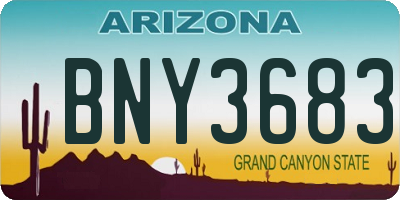 AZ license plate BNY3683