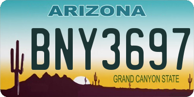 AZ license plate BNY3697