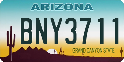 AZ license plate BNY3711