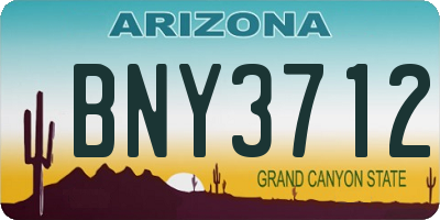AZ license plate BNY3712