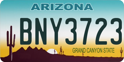 AZ license plate BNY3723