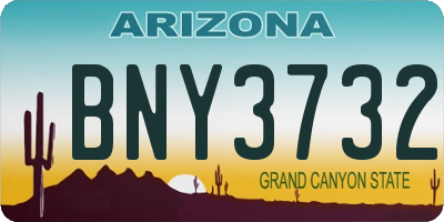 AZ license plate BNY3732