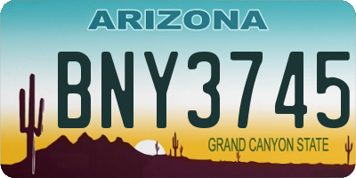 AZ license plate BNY3745