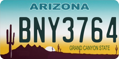 AZ license plate BNY3764