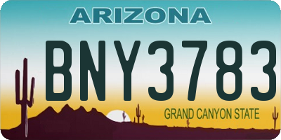 AZ license plate BNY3783