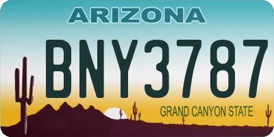 AZ license plate BNY3787