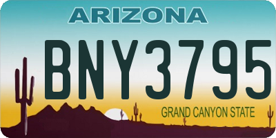 AZ license plate BNY3795