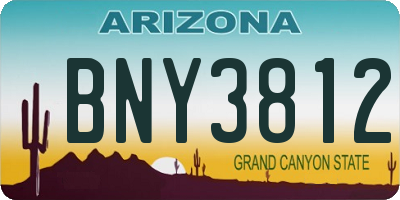 AZ license plate BNY3812