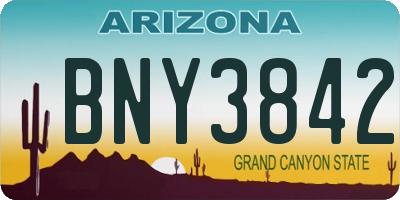 AZ license plate BNY3842