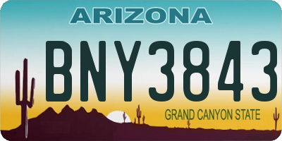 AZ license plate BNY3843