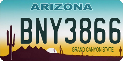 AZ license plate BNY3866