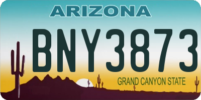 AZ license plate BNY3873
