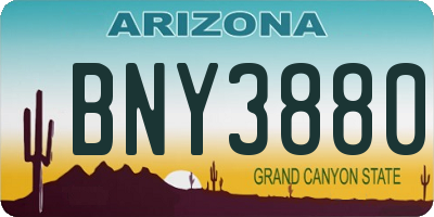 AZ license plate BNY3880