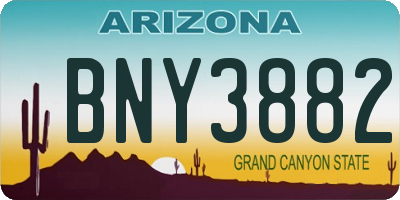 AZ license plate BNY3882