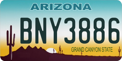 AZ license plate BNY3886