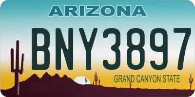 AZ license plate BNY3897