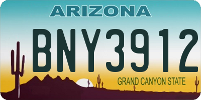 AZ license plate BNY3912