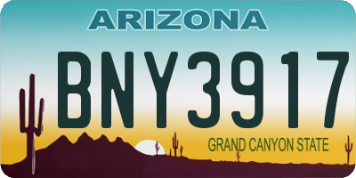 AZ license plate BNY3917