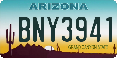 AZ license plate BNY3941