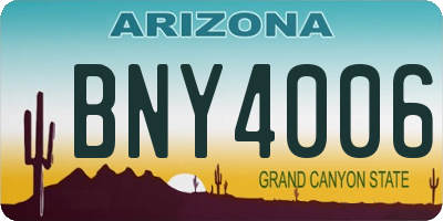 AZ license plate BNY4006