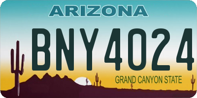 AZ license plate BNY4024