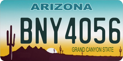 AZ license plate BNY4056