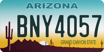 AZ license plate BNY4057